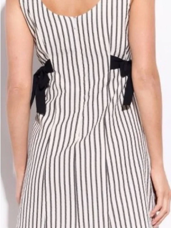 wild fable Black and White Vertical Stripe Mini Dress with Side Ties - Picture 5 of 6